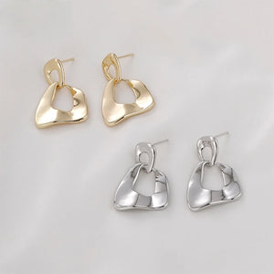 Irregular Geometric Retro Earrings Silver Needle DIY Ear Jewelry