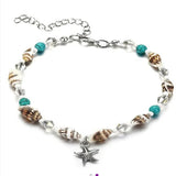 Bohemian Shell Pendant Multi-Layer Anklet