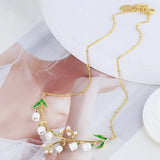 Elegant Lily of the Valley Pearl Necklace