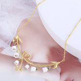 Elegant Lily of the Valley Pearl Necklace