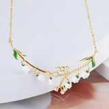Elegant Lily of the Valley Pearl Necklace