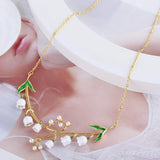 Elegant Lily of the Valley Pearl Necklace
