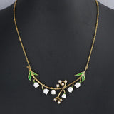 Elegant Lily of the Valley Pearl Necklace