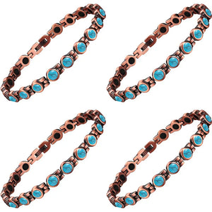 Turquoise Red Copper Magnetic Bracelet for European & American Ladies