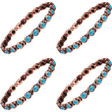Turquoise Red Copper Magnetic Bracelet for European & American Ladies