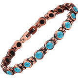 Turquoise Red Copper Magnetic Bracelet for European & American Ladies