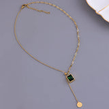 European & American CZ Stainless Steel Necklace