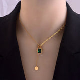 European & American CZ Stainless Steel Necklace