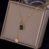 European & American CZ Stainless Steel Necklace