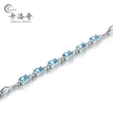 Zircon Gem Silver Bracelet 18K Crystal Inlay Jewelry