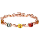 18K Rose Tourmaline Gem Bracelet - European and American Temperament