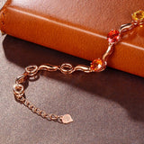 18K Rose Tourmaline Gem Bracelet - European and American Temperament