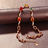 18K Rose Tourmaline Gem Bracelet - European and American Temperament