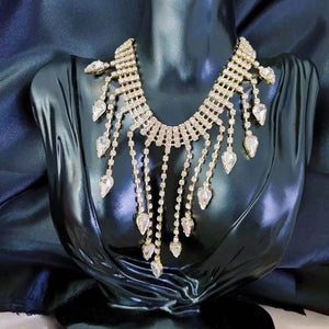 Water Drop Crystal Tassel Pendant Necklace Women's Clavicle Chain
