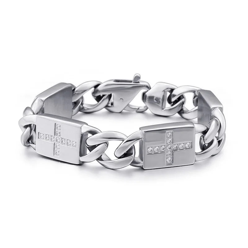 Men's Titanium Steel Cross Stone Jewelry