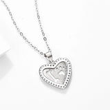 925 Silver Heart Necklace Animal Pendant Women's Jewelry