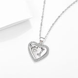925 Silver Heart Necklace Animal Pendant Women's Jewelry