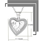 925 Silver Heart Necklace Animal Pendant Women's Jewelry