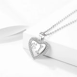 925 Silver Heart Necklace Animal Pendant Women's Jewelry