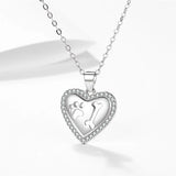 925 Silver Heart Necklace Animal Pendant Women's Jewelry