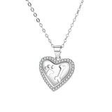 925 Silver Heart Necklace Animal Pendant Women's Jewelry