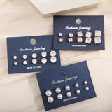 European American Zircon Pearl Earrings 15 Sets