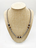 Tiger Eye Stone Fresh Water Pearl Necklace
