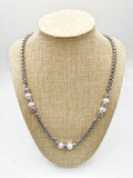 Tiger Eye Stone Fresh Water Pearl Necklace
