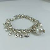 925 Silver Shell Pearl Bracelet Holiday Jewelry