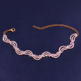 Micro Inlaid Twisted Wave Anklet Rhinestone Beach Foot Ornaments