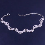Micro Inlaid Twisted Wave Anklet Rhinestone Beach Foot Ornaments