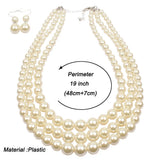 European American Pearl Exaggerated Multi-Layer Necklace