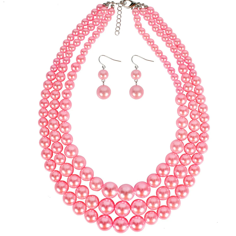 European American Pearl Exaggerated Multi-Layer Necklace