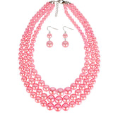 European American Pearl Exaggerated Multi-Layer Necklace