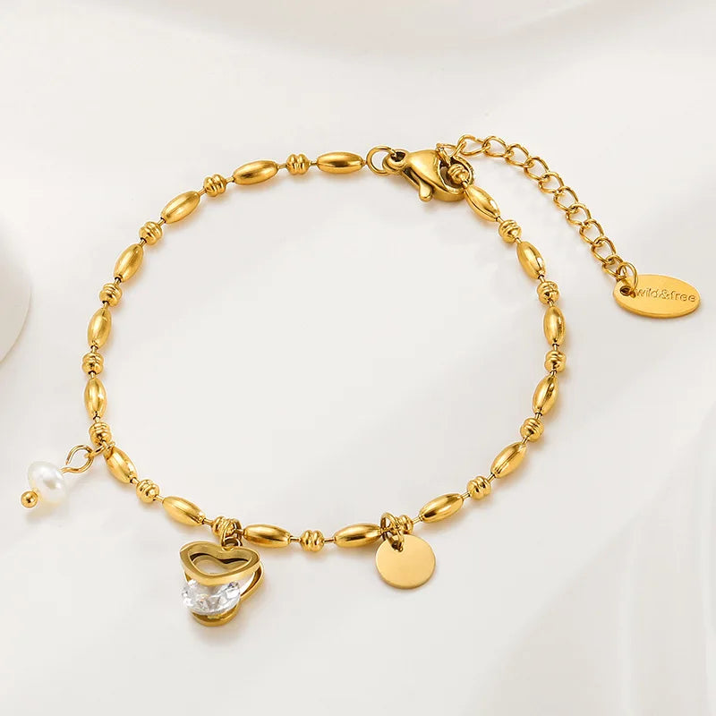 Pearl Heart Diamond Bracelet - High-End Jewelry