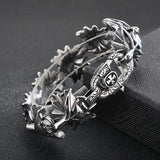Vintage Cross Buckle Men's Bracelet with Wolf Head