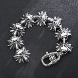 Cross Buckle Hand Decoration Titanium Steel Wolf Head Bracelet