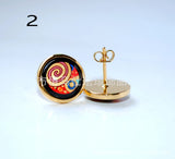 18K Plated European & American Cloisonne Enamel Earrings
