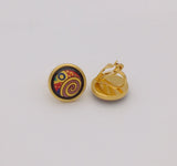 18K Plated European & American Cloisonne Enamel Earrings