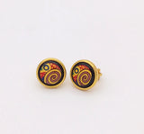 18K Plated European & American Cloisonne Enamel Earrings