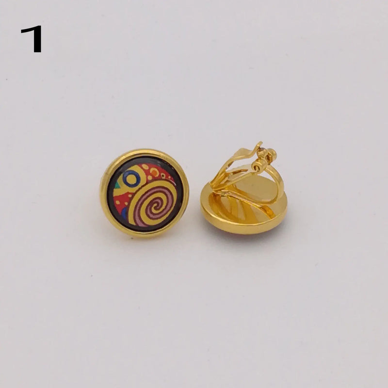 18K Plated European & American Cloisonne Enamel Earrings