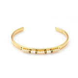 Vintage C-Shaped Stainless Steel Beaded Bracelet