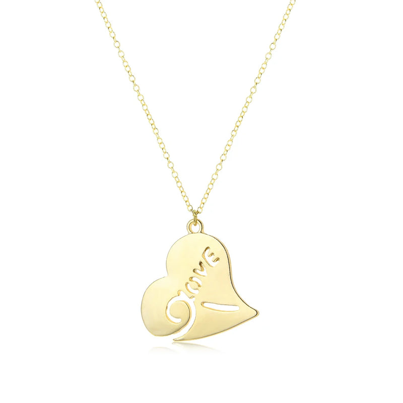 Heart Pendant Love Necklace for Women, European and American Style