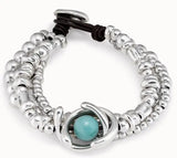 Fashionable Electroplating 925 Silver Three-Layer Bracelet Bead Chain
