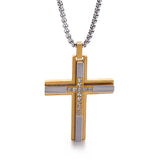 Religious Titanium Steel Cross Men's Necklace Jewelry