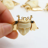 Vintage Court Crown Pearl Pendant DIY Jewelry Material