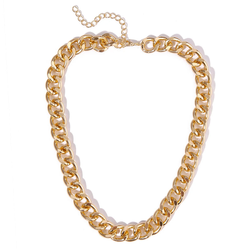 Exaggerated Thick Chain Necklace, Double Chain, Hip-Hop Neck Chain