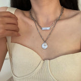 Exaggerated Thick Chain Necklace, Double Chain, Hip-Hop Neck Chain