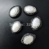 Retro Mosaic Natural Oval Pearl Earrings