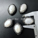 Retro Mosaic Natural Oval Pearl Earrings